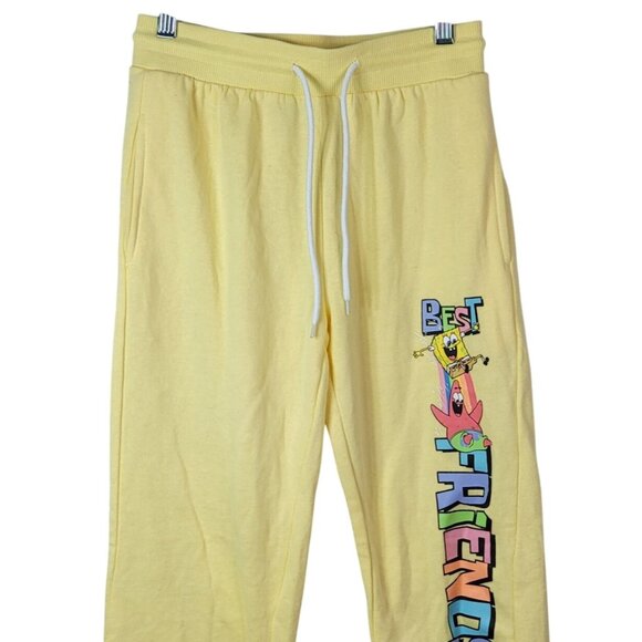 Nickelodeon Spongebob Squarepants Joggers Yellow XS Best Friends Club Sweatpants - Picture 2 of 8